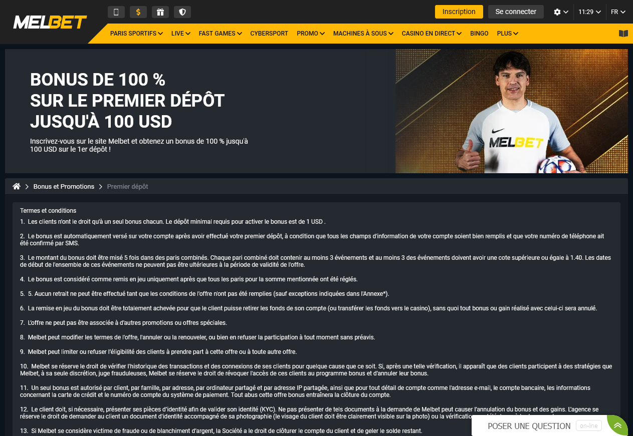 Melbet Bonus de bienvenue